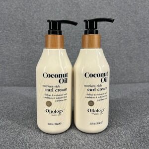 2x Oliology Nutrient Rich CURL CREAM Coconut oil Repair Restore Hydrate 8.5 oz